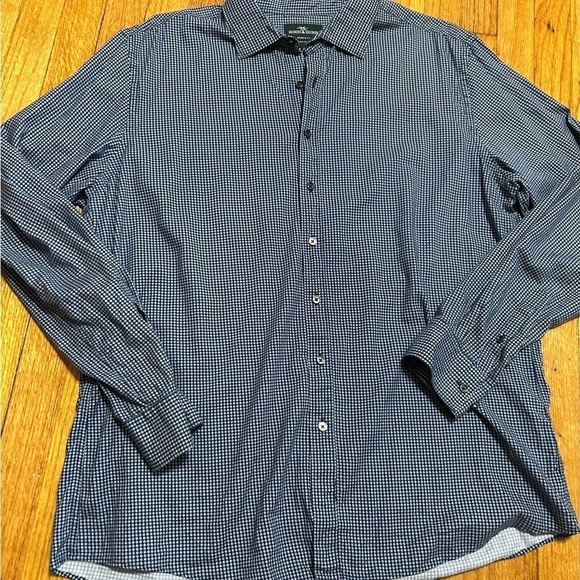 Rodd & Gunn Dress Shirt 2XL Geometric Blue Sports Fit Italian Fabric Button Up - Picture 2 of 9